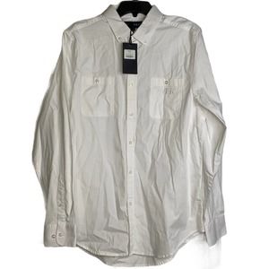 New Five Four‎ Mens Shirt Kristoff Size Large White